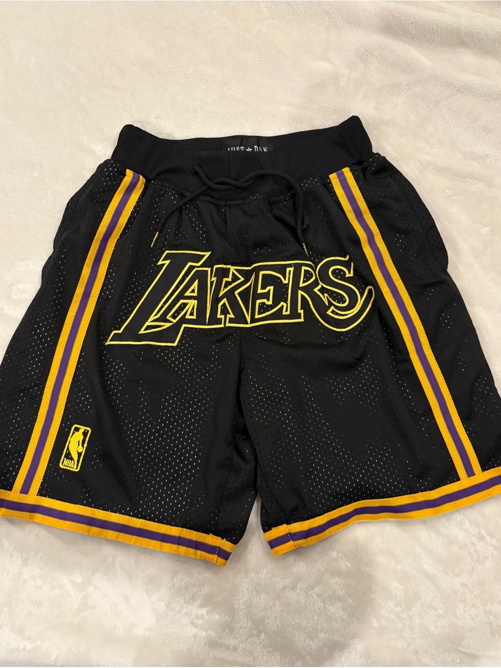 Just Don Los Angeles Lakers Black Shorts with Gold & Purple Trim